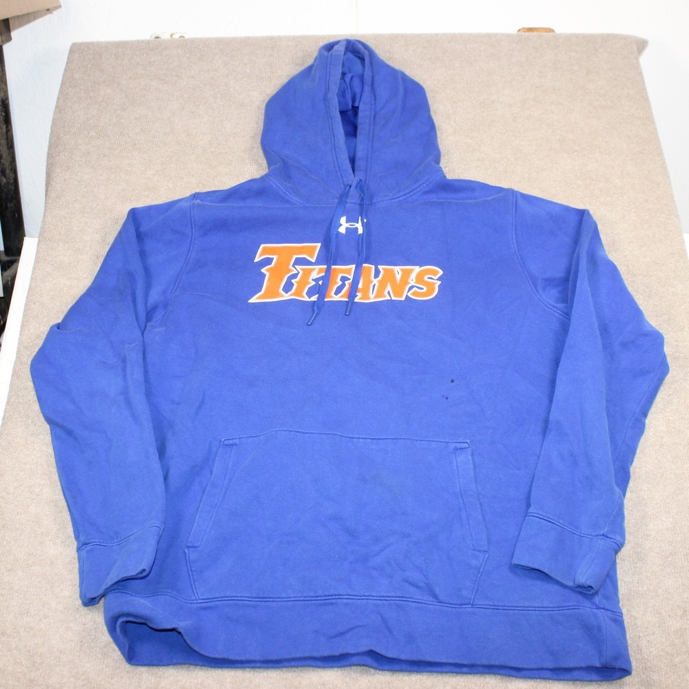 Under Armour Titans Hoodie Mens XL Blue Orange Graphic Pullover Sweatshirt